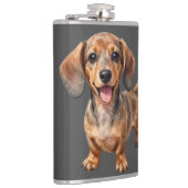 Happy Dachshund Puppy フラスク (右)