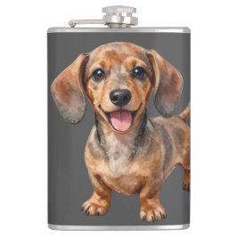 Happy Dachshund Puppy フラスク