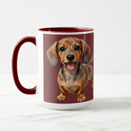Happy Dachshund Puppy マグカップ (左)