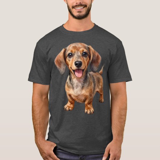 Happy Dachshund Puppy Tシャツ (正面)