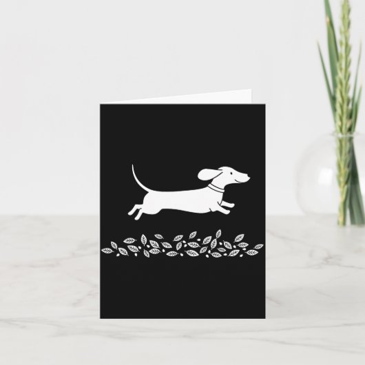 Happy Dachshund With Autumn Leaves For Pet Lovers  カード (正面)