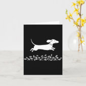 Happy Dachshund With Autumn Leaves For Pet Lovers  カード (黄色い花)