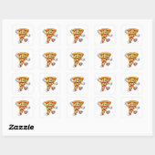Happy Dancing Pizza Slice Cartoon Sticker スクエアシール (シート)
