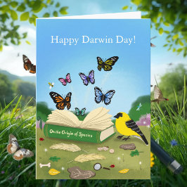 Happy Darwin Day Evolution Nature Art カード