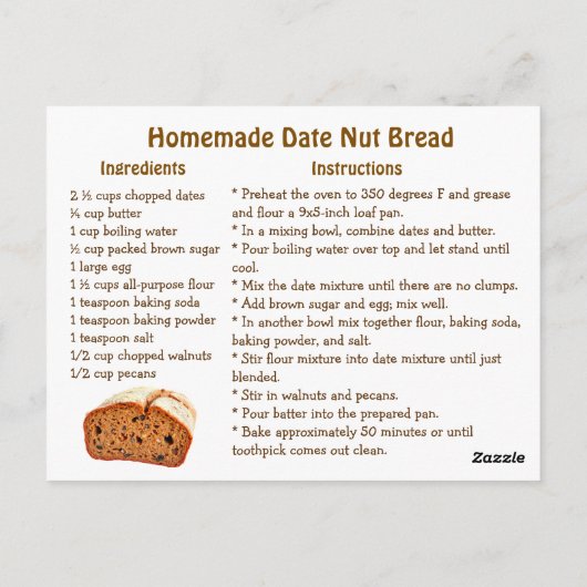 Happy Date Nut Bread Day | December 22nd ポストカード (裏面)