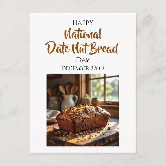 Happy Date Nut Bread Day | December 22nd ポストカード (正面)