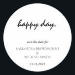 Happy Day CleanシンプルモダンSave the Date ラウンドシール<br><div class="desc">Happy Day CleanシンプルモダンSave the Date</div>