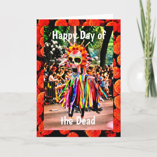 Happy Day of the Dead Skeleton, 5" x 7"カード カード (正面)