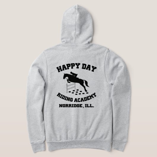 Happy Day Stables, Riding Academy, Norridge, IL パーカ (レイダウン裏面)