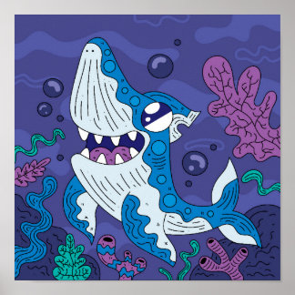 Happy Deep Sea Shark ポスター