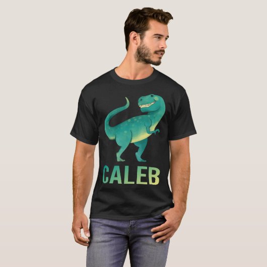 Happy Dinosaur - Caleb 名前 Tシャツ (正面フル)