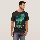 Happy Dinosaur - Jacoby 名前デザイン Tシャツ (正面フル)