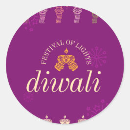Happy Diwaliのステッカーとラベル ラウンドシール