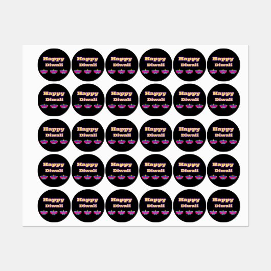 Happy Diwaliスタンプ（このDiwali） ラベル (シート)