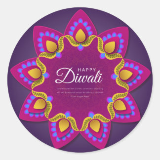 Happy Diwaliスタンプ ラウンドシール