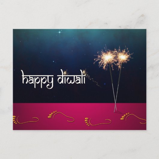 Happy Diwali -きらめくポストカード ポストカード (正面)