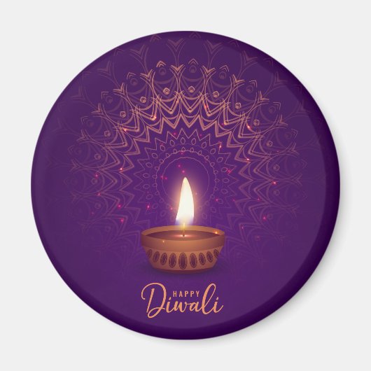 Happy Diwali – キャンドルライト マグネット (正面)