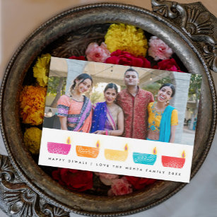 Happy Diwali 数々の Colored Lanterns写真 シーズンカード