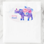 Happy Diwali 楕円形シール (バッグ)