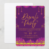 Happy Diwali Celebration Invitation 招待状 (正面/裏面)