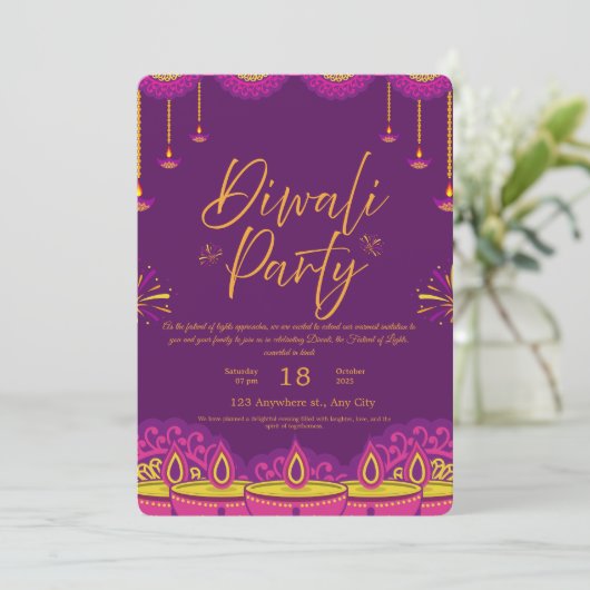 Happy Diwali Celebration Invitation 招待状 (スタンド正面)