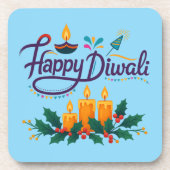 Happy Diwali Coaster Set 6 pcs コースター (正面)