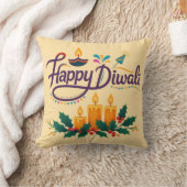 Happy Diwali Decorative Throw Pillow クッション (ブランケット)