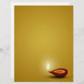 Happy Diwali Diya – レターヘッド文房具 (正面/裏面)