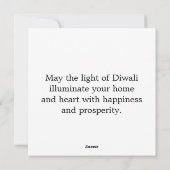 Happy Diwali Familyフォトグリーティンパーソナライズされたグ シーズンカード (裏面)