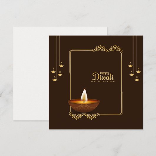 Happy Diwali - Festival of Lights 招待状 (正面/裏面)