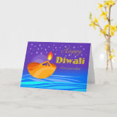 Happy Diwali for Grandpa, Diya and Stars カード (黄色い花)