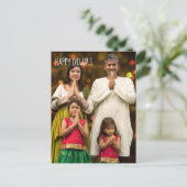 Happy Diwali Fullあなたの家族の写真の休日を追加 ポストカード (スタンド正面)