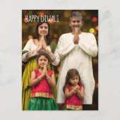 Happy Diwali Fullあなたの家族の写真の休日を追加 ポストカード (正面)