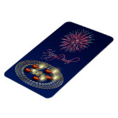 Happy Diwali Ganesha Rangoli – フレキシブル磁石 マグネット (左側)