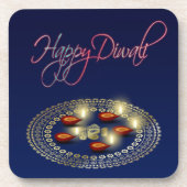 Happy Diwali Ganesha Rangoli – プラスチックコースター コースター (正面)