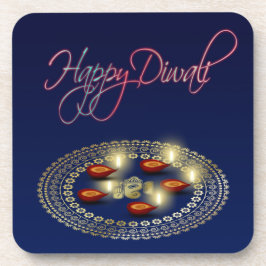 Happy Diwali Ganesha Rangoli – プラスチックコースター コースター