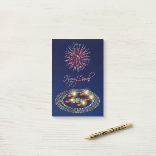 Happy Diwali Ganesha Rangoli - Post-it® Notes ポストイット (デスク上)