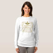 Happy Diwali Gold Elegant Long Sleeve T-Shirt  Tシャツ (正面フル)