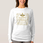 Happy Diwali Gold Elegant Long Sleeve T-Shirt  Tシャツ (正面)