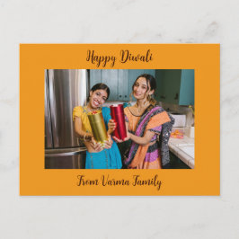 Happy Diwali Greeting with Personal Family Photo ポストカード
