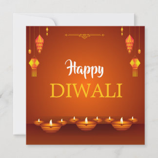Happy Diwali Lanterns and Diyas Greeting  シーズンカード