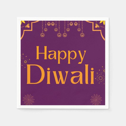 Happy Diwali Party  スタンダードカクテルナプキン (正面)