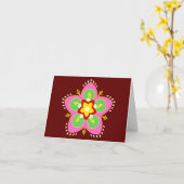 happy diwali : rangoli カード (黄色い花)