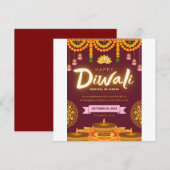 Happy Diwali the festival of light 招待状 (正面/裏面)