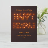 Happy Diwali Warm String Lights Typography Art シーズンカード (スタンド正面)