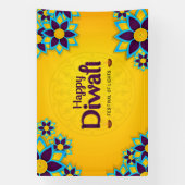 Happy Diwali with Rangoli and Diya 横断幕 (縦)