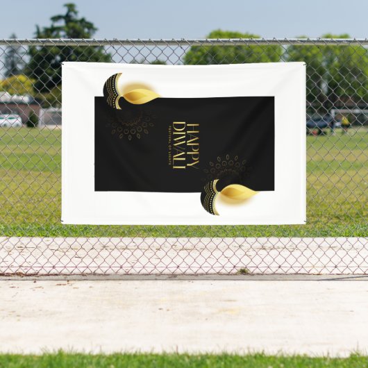 Happy Diwali with Rangoli and Diya 横断幕 (インサイチュ)