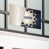 Happy Diwali with Rangoli and Diya 横断幕 (ビルの外側)