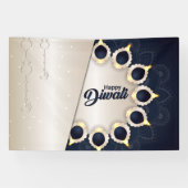 Happy Diwali with Rangoli and Diya 横断幕 (横)