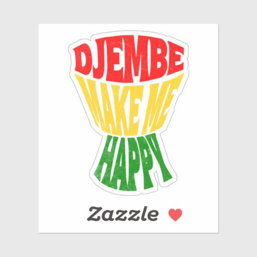 Happy DjembeカラフルがHappy African Drum シール (シート)